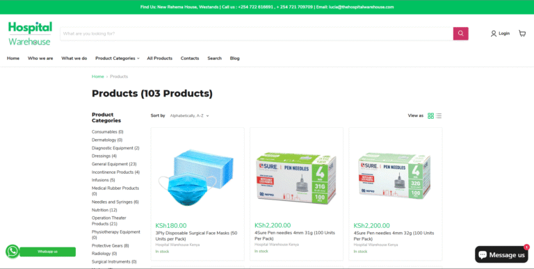 Proworks SEO Solutions portfolio: The hospital warehouse